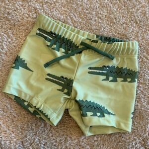 H&M Green Alligator Print Swim Shorts